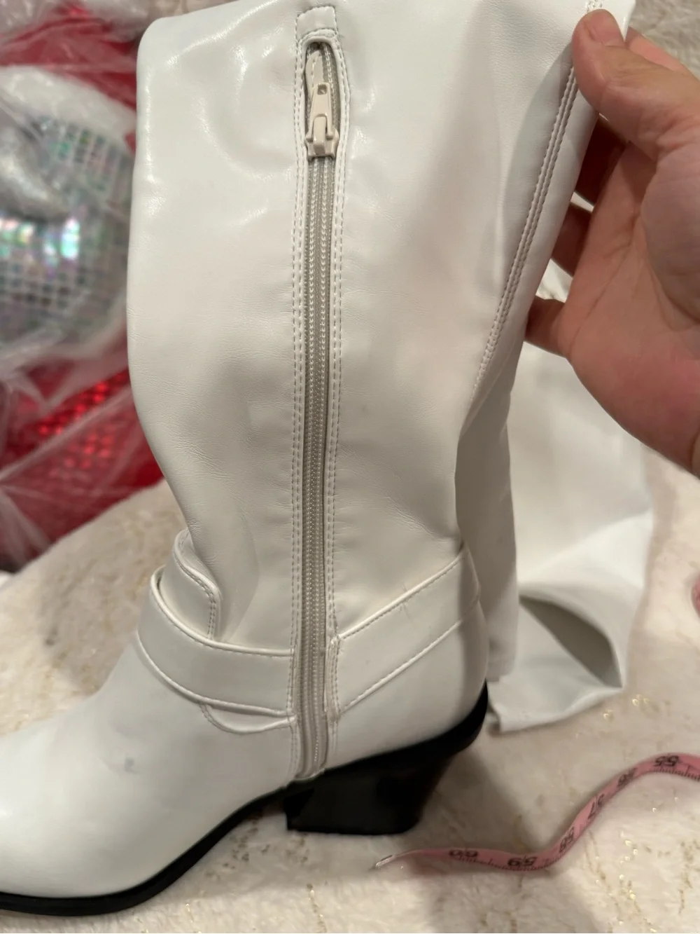 White Pointed Over-the-Knee Women's Boots
